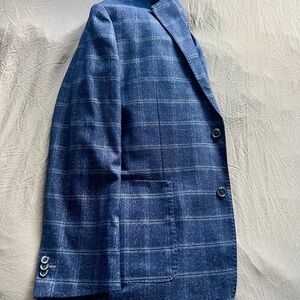 7 Diamonds Navy Plaid Blazer